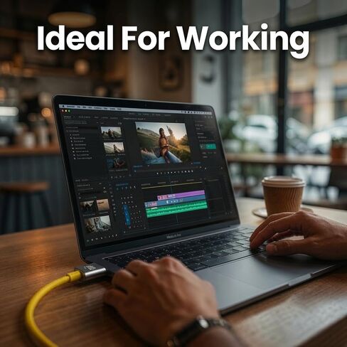 كابل عالمي 240 وات، USB C، USB A، Lightning، متوافق مع أجهزة الكمبيوتر المحمول، الهواتف، الكمبيوتر اللوحي، فرشاة الأسنان الكهربائية، Kindle، سماعات الرأس، أجهزة المطبخ، بنك الطاقة، التلفزيون، وسادة التدفئة، الكاميرا، الأداة، 3'5" in Kuwait