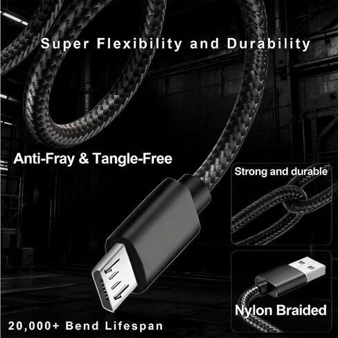 Replacement 5Ft Adapter Charging Power Cord for Dexcom G7/G6/G5/G4 Receiver | Freestyle Libre Reader 2, Libre 3, Libre 14 Day,Tandem t:Slim X2 Insulin Pump | Braided Nylon Micro USB Cord in Saudi Arabia
