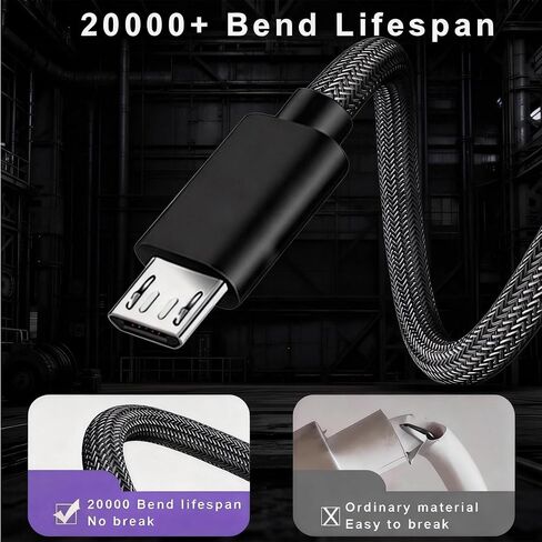 Replacement 5Ft Adapter Charging Power Cord for Dexcom G7/G6/G5/G4 Receiver | Freestyle Libre Reader 2, Libre 3, Libre 14 Day,Tandem t:Slim X2 Insulin Pump | Braided Nylon Micro USB Cord in Saudi Arabia