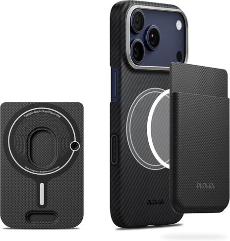 PITAKA Magnetic Carrying Case for Plaud Note & Note Pro, Aramid, Black/Grey | Ultra Slim Sleeve for Plaud Note & Note Pro, Compatible with MagSafe, Aramid Fiber Woven,Sliky Texture in Saudi Arabia