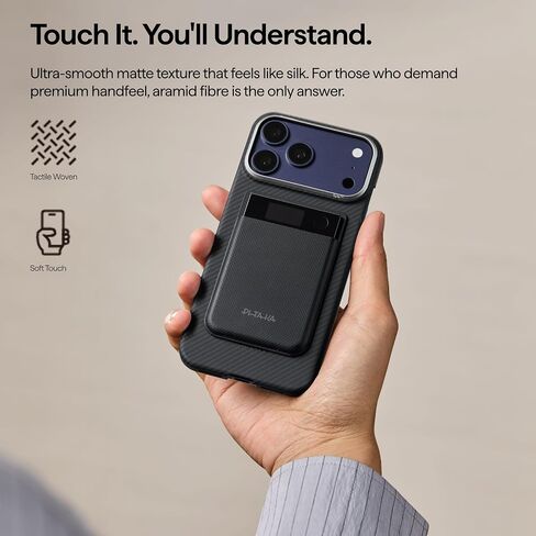 PITAKA Magnetic Carrying Case for Plaud Note & Note Pro, Aramid, Black/Grey | Ultra Slim Sleeve for Plaud Note & Note Pro, Compatible with MagSafe, Aramid Fiber Woven,Sliky Texture in Saudi Arabia