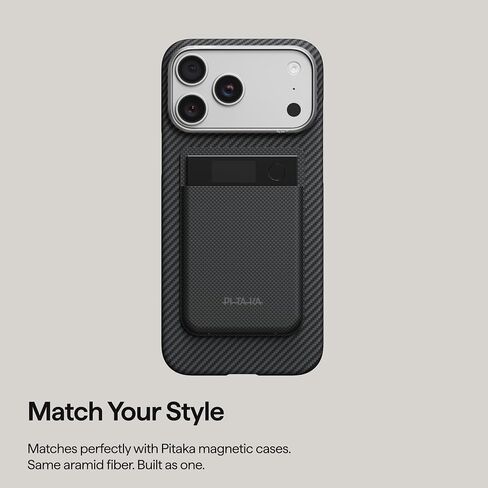 PITAKA Magnetic Carrying Case for Plaud Note & Note Pro, Aramid, Black/Grey | Ultra Slim Sleeve for Plaud Note & Note Pro, Compatible with MagSafe, Aramid Fiber Woven,Sliky Texture in Saudi Arabia