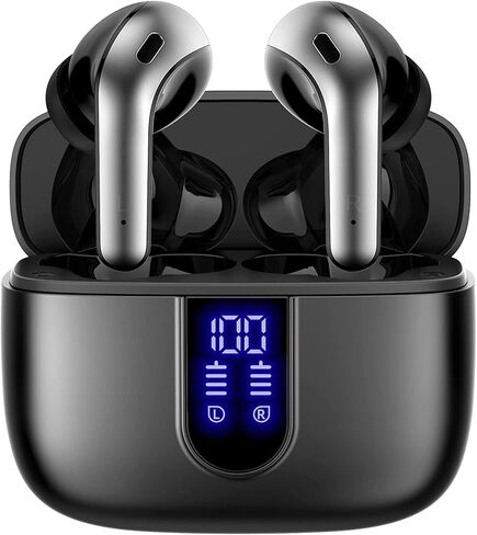 TAGRY Bluetooth Headphones True Wireless Earbuds 60H Playback LED Power Display Earphones with Wireless Charging Case IPX5 Waterproof in-Ear Ear buds with Mic for TV Smart Phone Laptop Computer Sports in Saudi Arabia