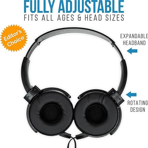 Barks Classroom Headphones Bulk 10 Pack (Select Black, On-Ear, Wired 3.5mm) | Durable Everyday Student Use, Tangle-Free Cords, Adjustable Fit All-Day Comfort, Clear Sound, Easy Clean, K-12 School Testing in Saudi Arabia