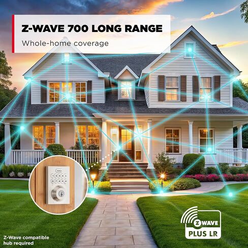 Kwikset HomeConnect 620 Z-Wave Long Range Enabled Keypad Smart Lock Convenient Keyless Entry, Customizable User Codes, Ring Alarm Compatible, Hub Required, Sold Separately Satin Nickel Contemporary in Saudi Arabia