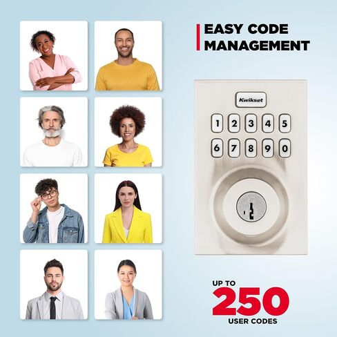 Kwikset HomeConnect 620 Z-Wave Long Range Enabled Keypad Smart Lock Convenient Keyless Entry, Customizable User Codes, Ring Alarm Compatible, Hub Required, Sold Separately Satin Nickel Contemporary in Saudi Arabia