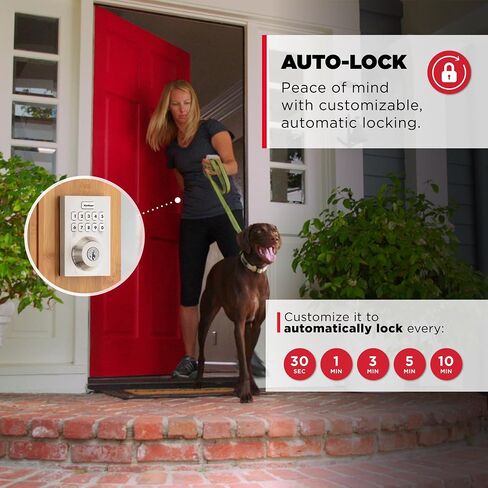 Kwikset HomeConnect 620 Z-Wave Long Range Enabled Keypad Smart Lock Convenient Keyless Entry, Customizable User Codes, Ring Alarm Compatible, Hub Required, Sold Separately Satin Nickel Contemporary in Saudi Arabia