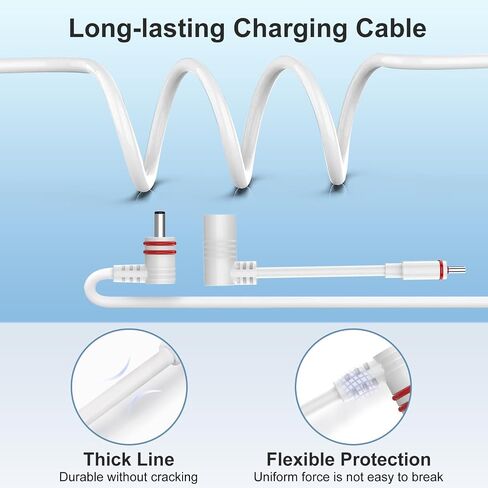 25FT Power Cord Compatible with Ring Spotlight Cam Pro(Battery), Stick Up Cam Battery, Plug-in/Stick up Cam Pro/RingTilt Indoor Cam,10W Ring Cable with Light DC Port & Type C Port (White) in Saudi Arabia