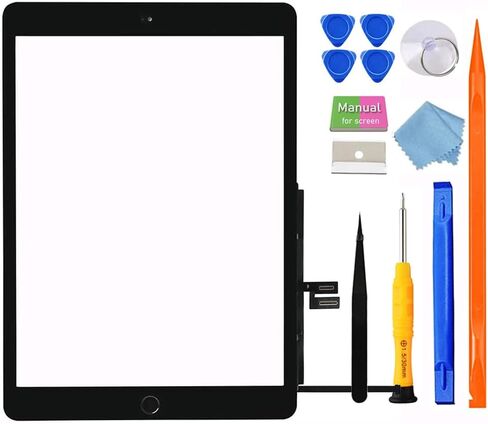 for iPad 7/8 (7th 8th Gen) Screen Replacement Digitizer Touch Glass 10.2", for 7th 8th Generation A2197 A2198 A2200 A2270 A2428 A2429 A2430, Full Repair Kit+Home Button[NO Fingerprint Reader] [NO LCD] in Saudi Arabia
