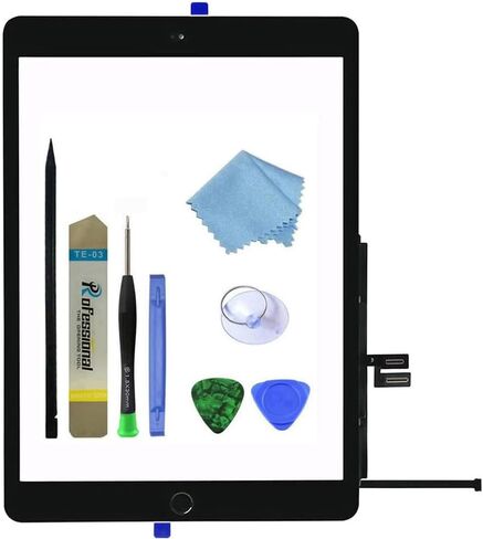 for iPad 9 2021 9th Generation Touch Screen Digitizer Replacement A2602 A2603 A2604 A2605 with Home Button,Camera Bracket,Pre-Installed Adhesive,Tool Repair Kit in Kuwait