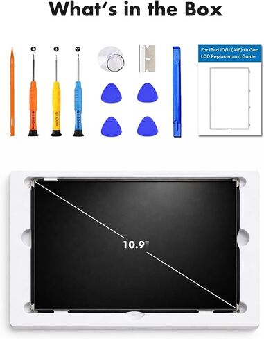 (Only LCD) 10.9" LCD Screen Replacement for iPad 10th & 11th (2025 A16) Gen | 10.9" LCD Only, Exact Fit, Tested Display, Full Repair Tools, Installation Guide in Kuwait