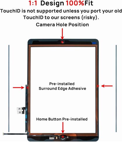 Screen Replacement Digitizer for iPad 9 9th Generation, Touch Glass Compatible with iPad 9th Gen 10.2 Inch A2602 A2603 A2604 A2605, with Home Button and Tool Set in Saudi Arabia