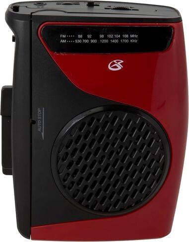 GPX Portable Cassette Player, Compatible With Headphone, 3.54 x 1.57 x 4.72 Inches, Requires 2 AA Batteries - Not Included, Red/Black (CAS337B) Black/Red in Saudi Arabia