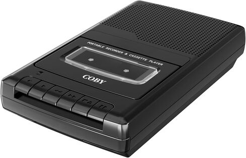 Coby Cassette Tape Player and Recorder, Built in Mic, Battery or AC, Black | Replay Cassettes & Record Audio, Built-In Mic for Voice Notes, Simple Buttons & Clear Labels, Cassette Tape Recorder in Saudi Arabia