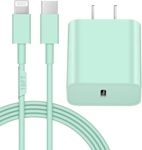 iPhone 14 13 12 Charger Fast Charging 20W USB C Wall Charger with 6FT Cable | PD Fast Charging for iPhone 14/13/12/11/Pro/Pro Max/Mini/Xs Max/XR/X, iPad in Saudi Arabia