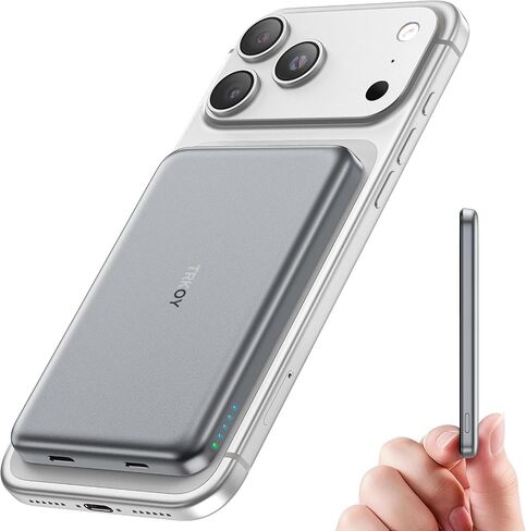 for Magsafe Portable Charger, 5000mAh Slim Wireless Magnetic Power Bank | Travel Essential for MagSafe Battery Pack with USB C Charging, Compatible with 17/16/15/14/13/12 Series (Graphite Gray) in Saudi Arabia