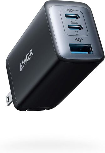 Anker Charger, 65W 3-Port Fast Compact Foldable USB C Charger Block for MacBook Pro/Air, iPad Pro, Galaxy S20, Dell XPS 13, Note 20/10+, iPhone 17 Series, Steam Deck, and More | Type C Charger Fast Charging for MacBook Pro/Air, iPad Pro, Galaxy S20, Dell  in Kuwait