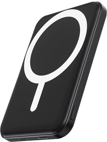 podoru for MagSafe Power Bank 5000mAh, Ultra-Slim Magnetic Portable Charger | 20W PD Fast Charging, Travel Essentials with USB-C Cable, Wireless Battery Pack for iPhone 17/16/15/14/13/12 Series-Black in Saudi Arabia