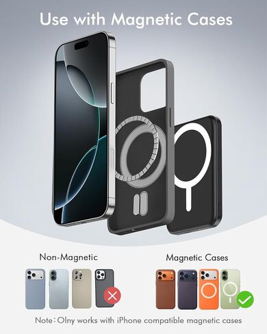 podoru for MagSafe Power Bank 5000mAh, Ultra-Slim Magnetic Portable Charger | 20W PD Fast Charging, Travel Essentials with USB-C Cable, Wireless Battery Pack for iPhone 17/16/15/14/13/12 Series-Black in Saudi Arabia