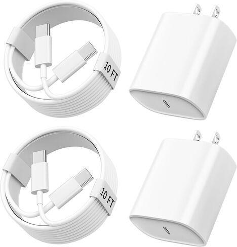 iPhone 17 16 15 Charger Fast Charging, 10 FT Long USB C Charger Cord with 20W Type C Fast Phone Charging Block for iPhone 17/17 Pro/17 Pro max/Air, for iPhone 16 15 Pro Max Plus, iPad, Android in Saudi Arabia