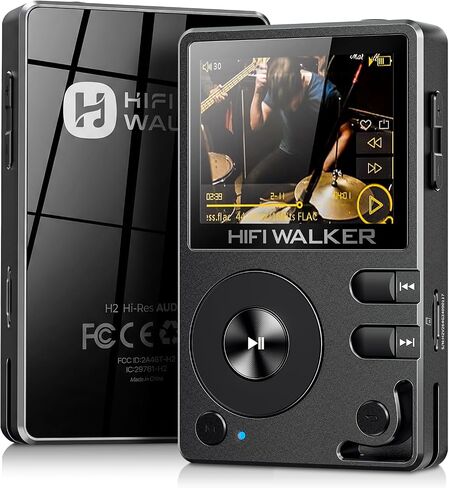 HIFI WALKER H2 Hi-Res Bluetooth MP3 Player with 64GB MicroSD Card, Portable Lossless Digital Audio Player with ESS DAC, DSD FLAC Support, USB DAC, Line Out, Physical Controls, Supports up to 512GB in Saudi Arabia