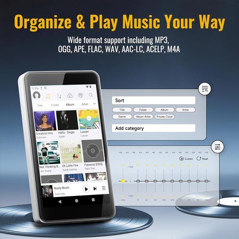 MP3 Player with Spotify for Kids, Play Store | Android 14, Parental Controls, Night Mode, Audible, Amazon Music, Libby, Earphones Included, Up to 1TB in Saudi Arabia