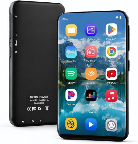 MP3 Player with Bluetooth and WiFi, ZAQE 80GB Storage & Android OS, 4" Touch Screen, FM Radio, Kids MP3 & MP4 Player with Spotify Google Play Store, Portable Media Player in Saudi Arabia