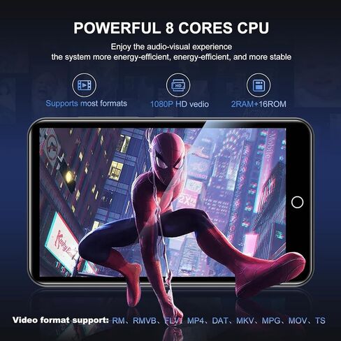 MP3 Player with Bluetooth and WiFi, ZAQE 80GB Storage & Android OS, 4" Touch Screen, FM Radio, Kids MP3 & MP4 Player with Spotify Google Play Store, Portable Media Player in Saudi Arabia