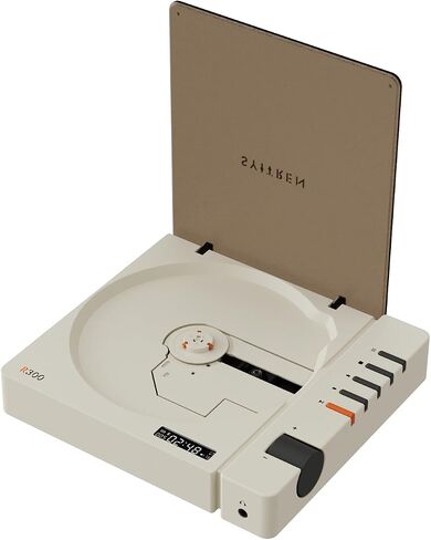 R300 Retro CD Player,Portable Bluetooth,No Speaker,SPDIF Out,Brown | Retro style,Design Award,Desktop Decor,Without Speakers,Rechargeble Battery,Music Player in Saudi Arabia