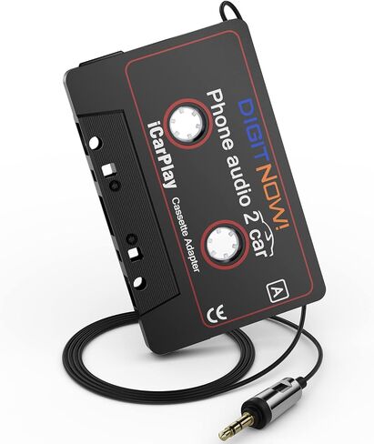DIGITNOW Car Audio Cassette to Aux Adapter, 3.5MM Aux Audio Cable Tape Player for Smartphone/MP3 Player/CD Player, 3.7Ft Cable(Black) in Saudi Arabia