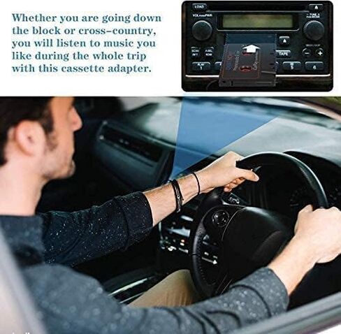 DIGITNOW Car Audio Cassette to Aux Adapter, 3.5MM Aux Audio Cable Tape Player for Smartphone/MP3 Player/CD Player, 3.7Ft Cable(Black) in Saudi Arabia
