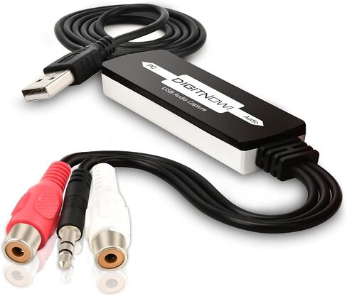 DIGITNOW USB 2.0 Audio Capture Card,Cassette Converter,Cassette to Digital,Cassette to MP3 Converter,Support Mac & Windows 10/8.1/8 / 7 / Vista/XP in Saudi Arabia