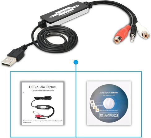 DIGITNOW USB 2.0 Audio Capture Card,Cassette Converter,Cassette to Digital,Cassette to MP3 Converter,Support Mac & Windows 10/8.1/8 / 7 / Vista/XP in Saudi Arabia