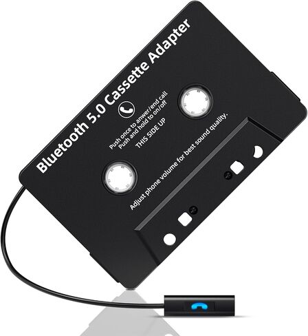 Mersoco Car Bluetooth Cassette Reciver, Tape Player BT 5.0 Cassette Aux Adapter with Hands-Free in Saudi Arabia