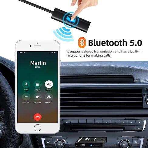 Car Audio Bluetooth 5.0 Cassette Receiver,Cassette Bluetooth Adapter for Car Tape Player, Hands-Free Calling, Stereo Two-Channel, Compatibility with Smartphones, Tablets, MP3, Black in Saudi Arabia