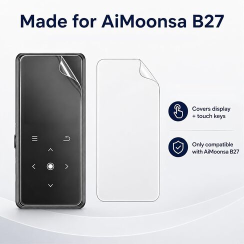 MP3 Player Screen Protector [2 PCS], Compatible with AiMoonsa B27 MP3 Player, 1.8 Inch HD Clear TPU Hydrogel Film, Self-Healing, Anti-Scratch in Saudi Arabia
