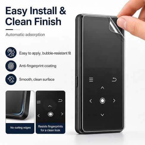 MP3 Player Screen Protector [2 PCS], Compatible with AiMoonsa B27 MP3 Player, 1.8 Inch HD Clear TPU Hydrogel Film, Self-Healing, Anti-Scratch in Saudi Arabia