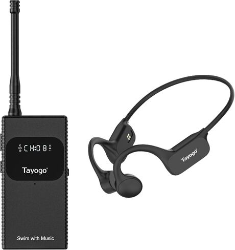 Tayogo Swimming Headphones, Waterproof Bone Conduction Headsets, Swim Coach Communicator, Waterproof Headphones for Spotify, Amazon Music, YouTube, Stream with Your Swimming, NO MP3 Download in Kuwait
