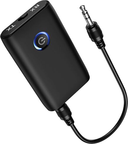 Bluetooth 5.3 Aux Adapter for Car, Bluetooth Transmitter for TV | Upgraded Bluetooth Receiver for Car/Home Stereo/Speaker/Headphones, 2-in-1 Portable Bluetooth Adapter, 3.5mm Audio Jack in Saudi Arabia