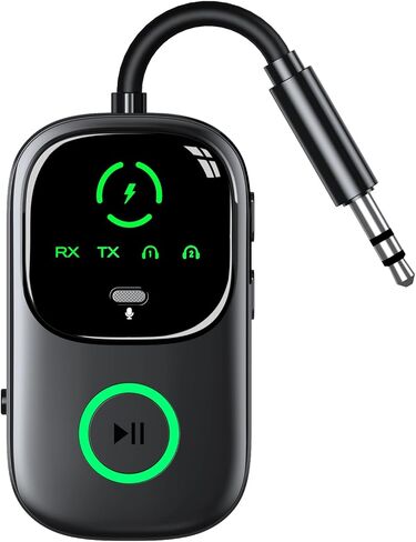 LED Display 2 in 1 Bluetooth 6.0 Transmitter Receiver 3.5mm AUX Jack RCA Wireless Audio Adapter Dongle for Airpods Headphones TV Airplane Flight Car Speaker Home Stereo, Dual Pairing & Handsfree Call in Saudi Arabia