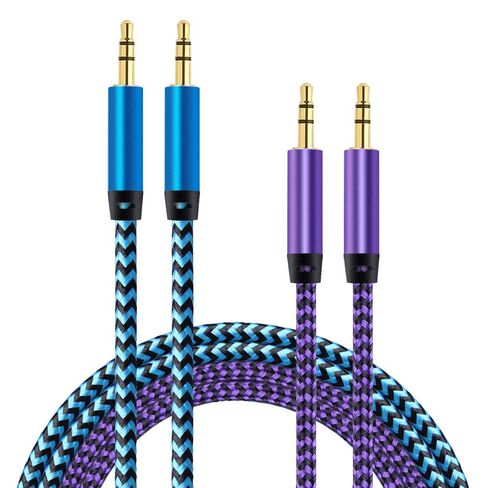AUX Cord for Car, 6 Pack 3.5mm Auxiliary Audio Cable, Braided Stereo AUX | 3.5mm Chords Compatible Headphone Car, iPhone, iPod, iPad, Samsung Galaxy, HTC, LG, Google Pixel, Tablet & More in Saudi Arabia