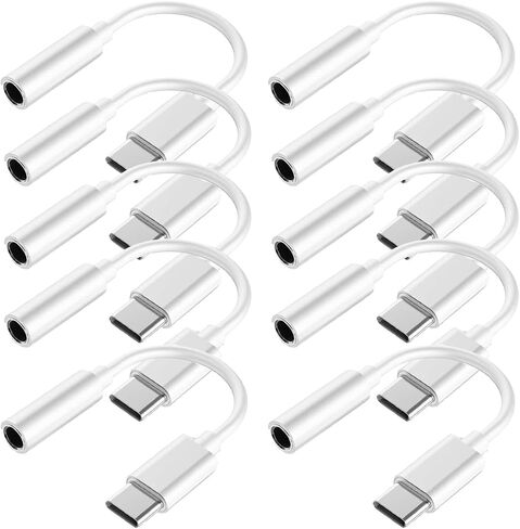 محول مقبس سماعة الرأس USB C إلى 3.5 ملم لهاتف iPhone17/ iPhone 16/16 Pro/15/15 Pro/Pro Max/Plus، سلك كابل دونجل صوت Aux من النوع C متوافق مع iPad وSamsung Galaxy S23/S23/S22/S21 وMacBook (عبوتان) in Kuwait