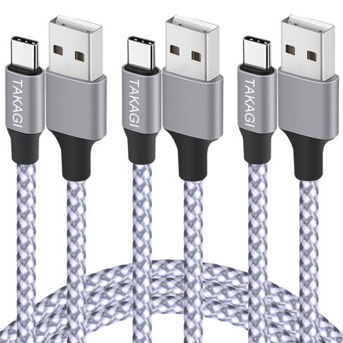 USB C Cable Fast Charging Nylon Braided 3Pack 6ft USB A to Type C Cord | USB C Charger Data Sync Transfer for iPhone 17 Pro Max/17 Air/16 Pro Max/16 Plus/15 Pro/iPad Pro Air Mini Galaxy S20 Note 20 in Saudi Arabia
