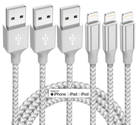 iPhone Charger,3 Pack 10ft MFi Certified Lightning Cable Fast Charging Cord | Nylon Braided Phone Fast Charging High Speed Data Transfer Sync Cord for with iPhone 14 13 12 11 Pro Max iPad Air iPad Mini in Saudi Arabia