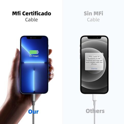 iPhone Charger,3 Pack 10ft MFi Certified Lightning Cable Fast Charging Cord | Nylon Braided Phone Fast Charging High Speed Data Transfer Sync Cord for with iPhone 14 13 12 11 Pro Max iPad Air iPad Mini in Saudi Arabia