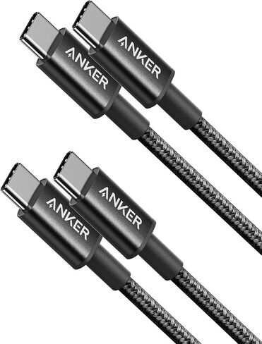 Anker USB C to USB C Cable, 60W Fast Charging Cable (2-Pack, 6 ft, Black) | For iPhone 17 Series, iPad mini 6, and More in Kuwait