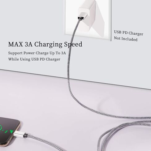 QQLIKE USB C Cable, 5 Pack (6FT) 3A Fast Charging Nylon Braided Type C Cord | Android USB C Charger Cable for Samsung Galaxy S9 S8 Note 8 9 10 20 S10 S20 S21 Plus in Saudi Arabia