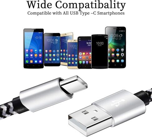 QQLIKE USB C Cable, 5 Pack (6FT) 3A Fast Charging Nylon Braided Type C Cord | Android USB C Charger Cable for Samsung Galaxy S9 S8 Note 8 9 10 20 S10 S20 S21 Plus in Saudi Arabia