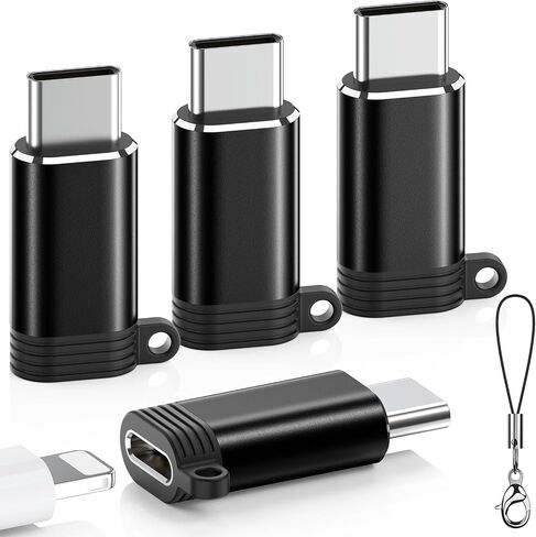 LERTOSEN Lightning to USB C Adapter 4 Pack | Fast Charging & Data Sync, For iPhone 15/16/17 Pro/Pro Max, Charger Adapter Accessory, Anti-Lost Design,Not for Audio/OTG in Saudi Arabia