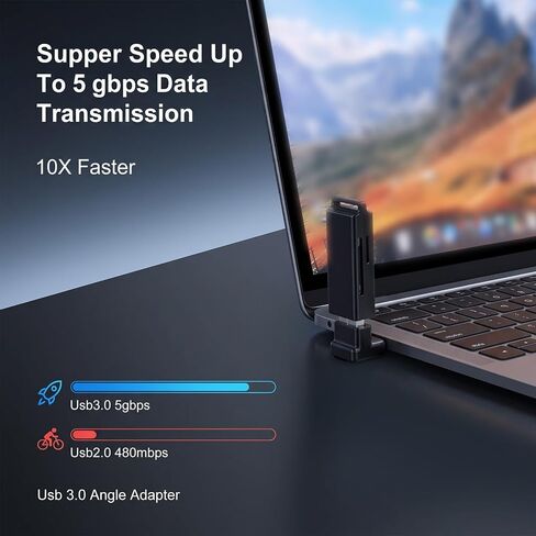 4 PCS USB 90 Degree Adapter, 10Gbps USB 3.1 Male to Female Adapter Up Down Left Right Right Angle USBCable Extension Connector L Shape On The Go (OTG) Connector Extender for Laptop, Mouse, Keyboard in Saudi Arabia